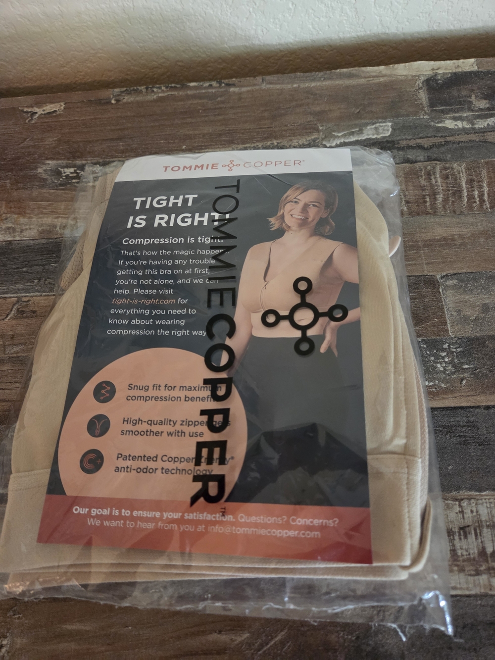 Tommie Copper Women's Compression Bra in Beige